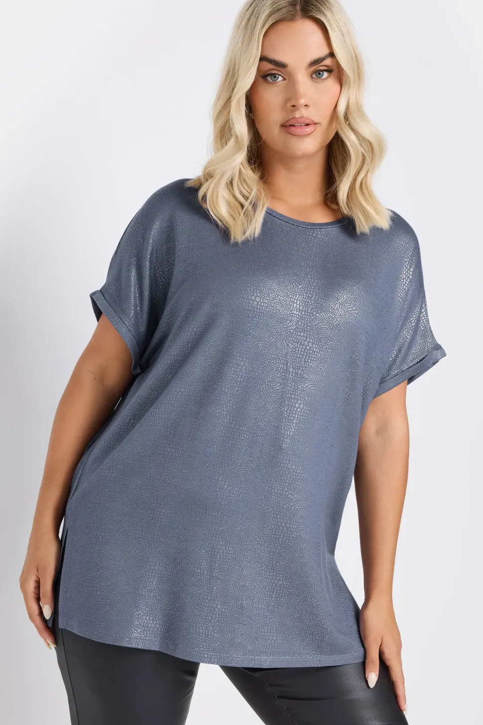 Foil Short Sleeve Top