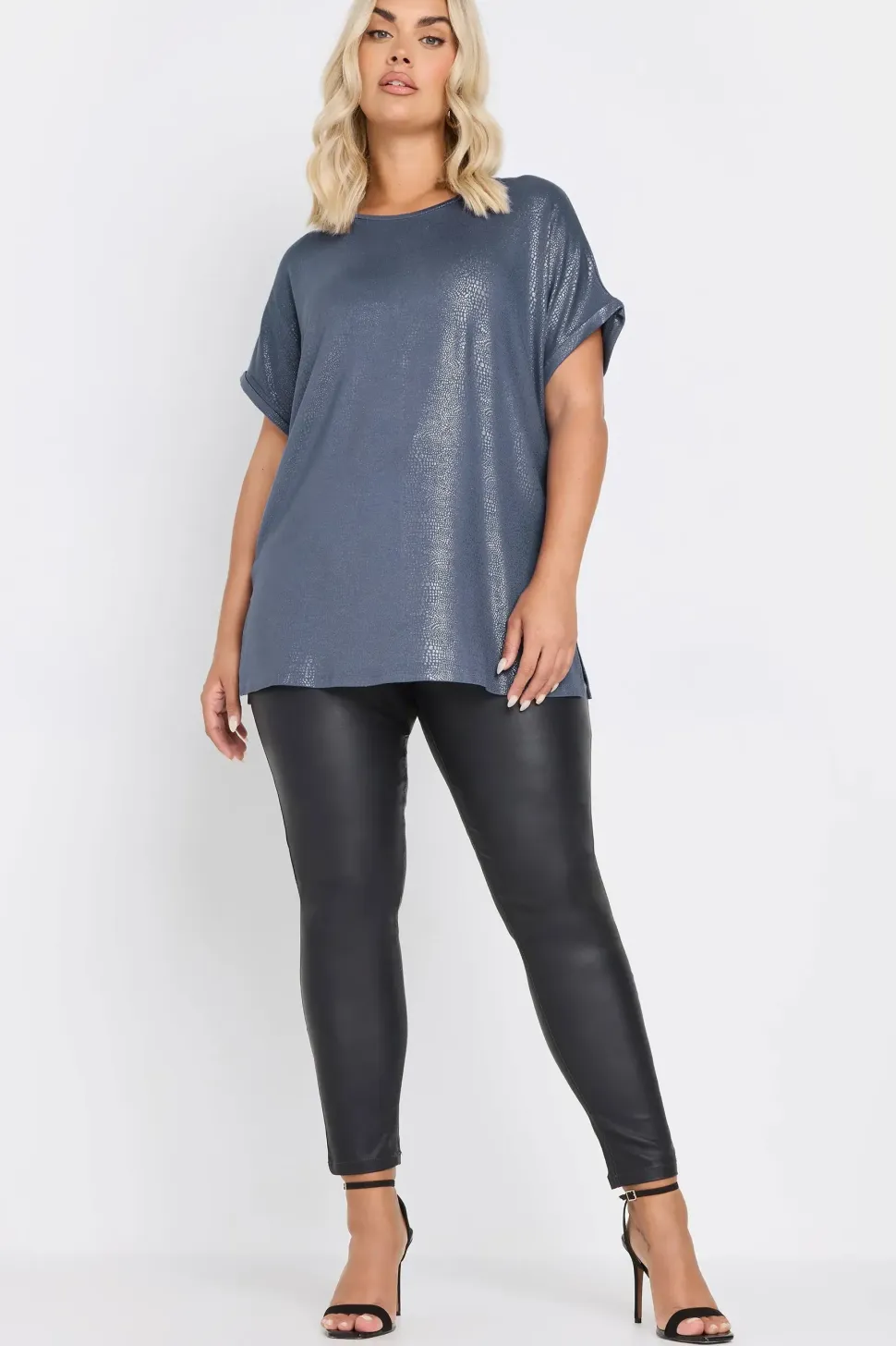 Foil Short Sleeve Top
