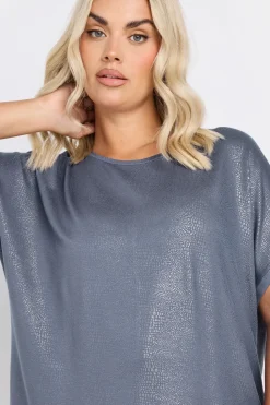 Foil Short Sleeve Top