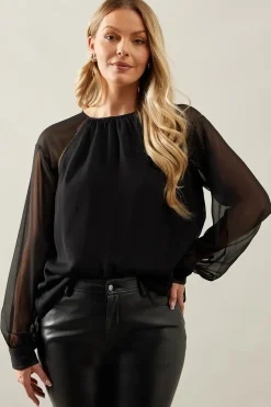 Foil Trim Blouse