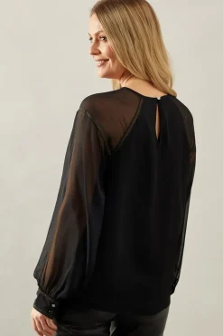 Foil Trim Blouse