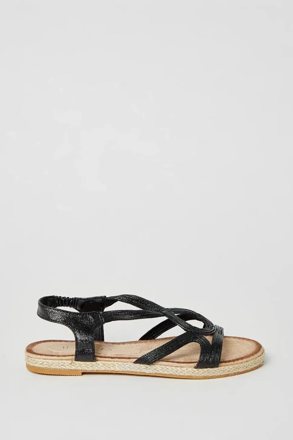 Frankie Textured Strap Slingback Espadrille Flat Sandals