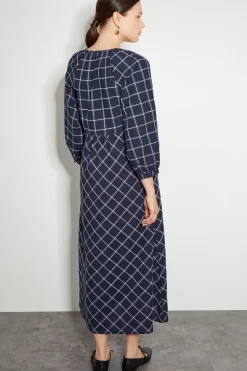 Frankie Tie Front Check Print Maxi Dress