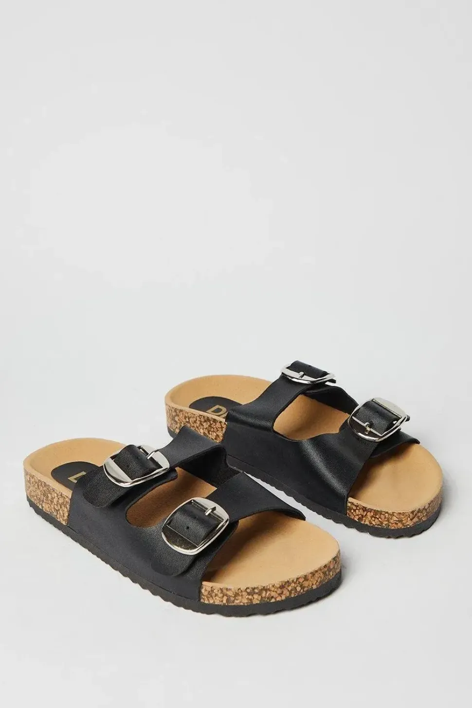 Frida Double Buckle Detail Footbed Sandals