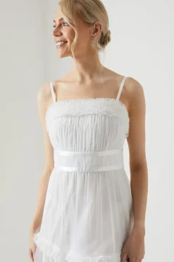 Frill And Ribbon Detail Tiered Bridesmaid Dress