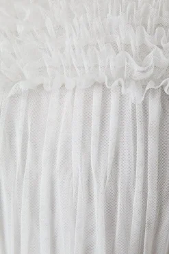 Frill And Ribbon Detail Tiered Bridesmaid Dress