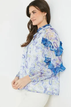 Frill Detail Balloon Sleeve Blouse