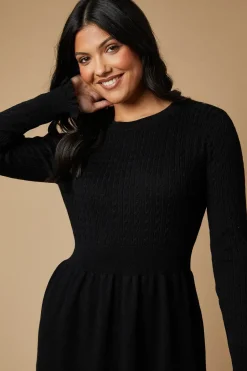 Frill Detail Crew Neck Knitted Mini Dress