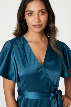 Frill Detail Short Wrap Dress