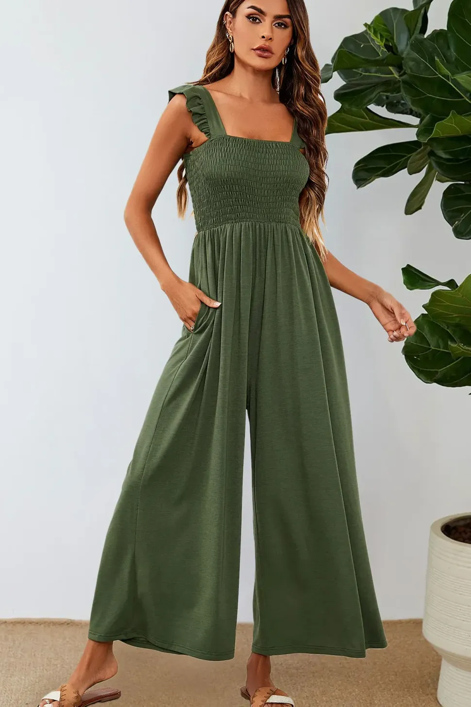 Frill Detail Strappy Jumpsuit