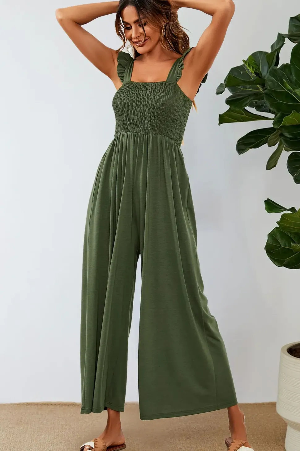 Frill Detail Strappy Jumpsuit