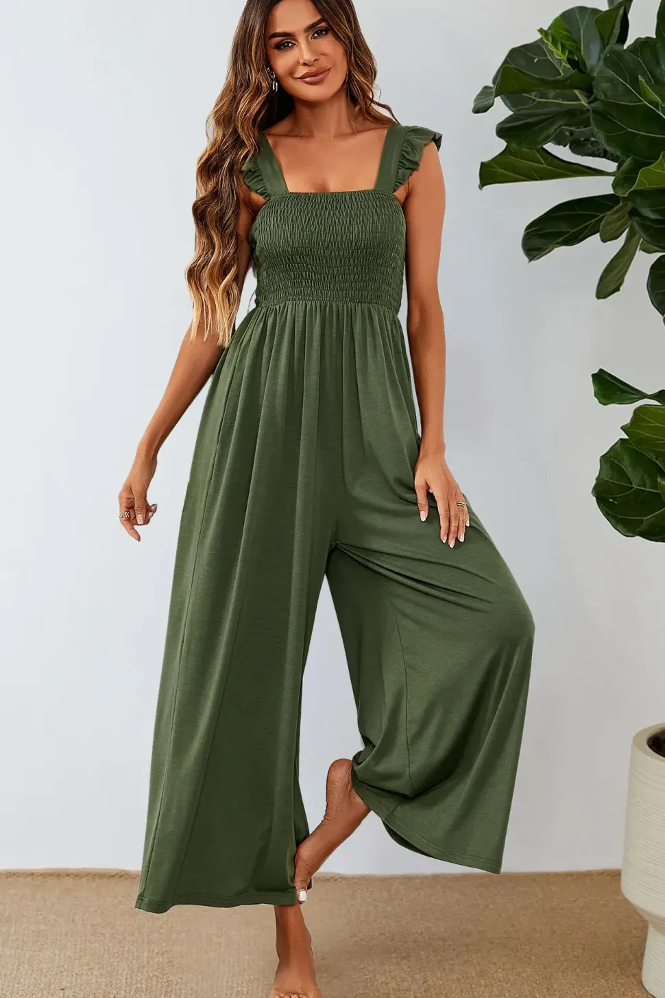 Frill Detail Strappy Jumpsuit