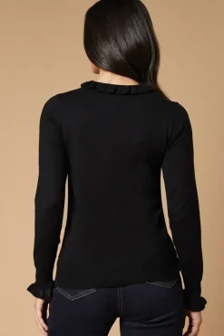Frill Edge Detail High Neck Jumper