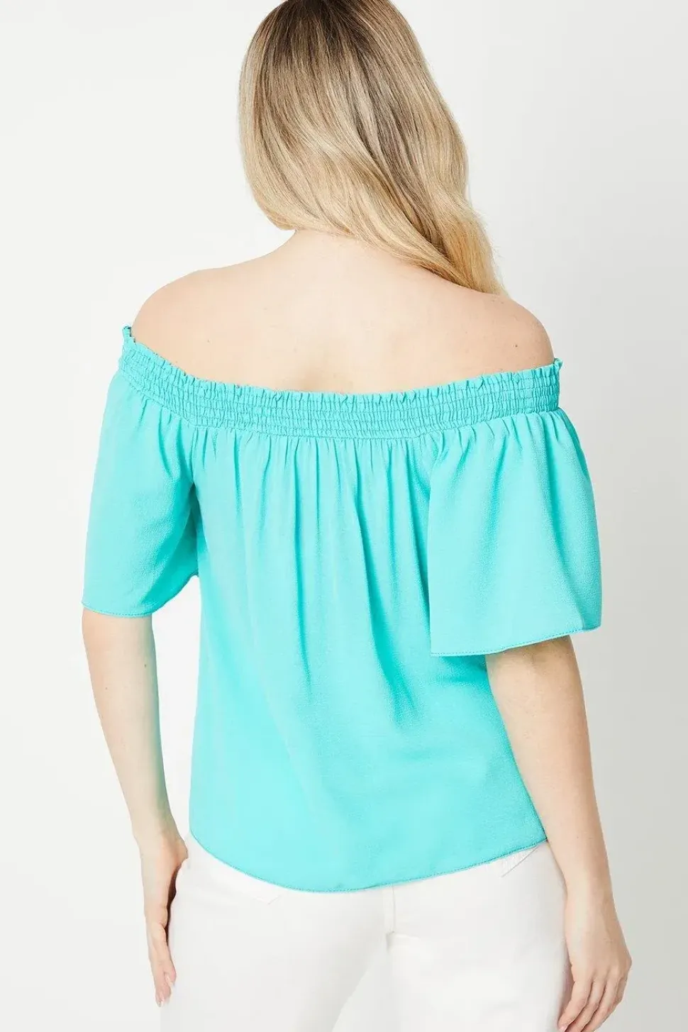 Frill Neck Bardot Top