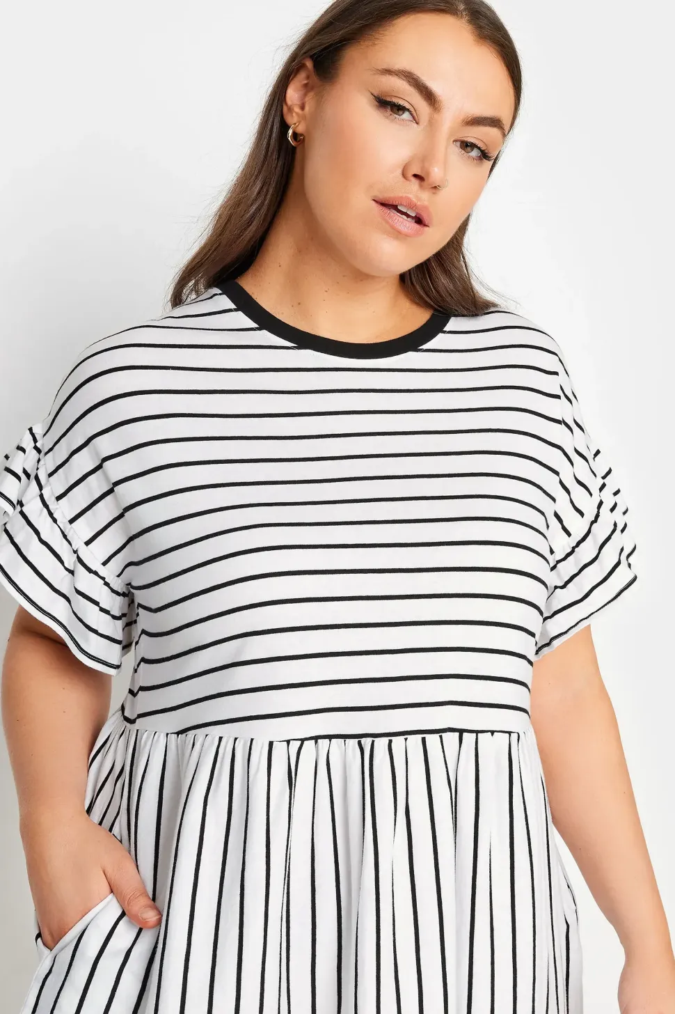 Frill Sleeve Smock Mini Dress