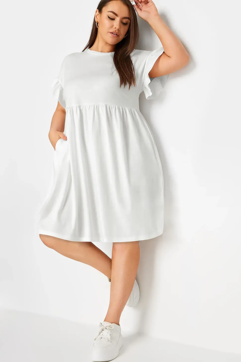 Frill Sleeve Smock Mini Dress