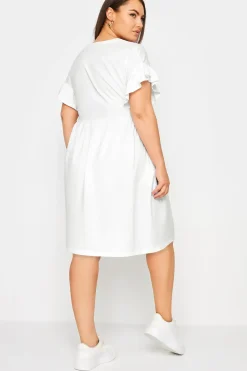 Frill Sleeve Smock Mini Dress