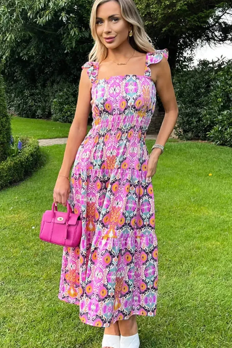 Frill Strap Midi Dress