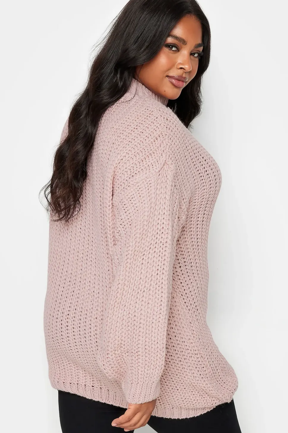 Funnel Neck Oversized Knitted Jumper