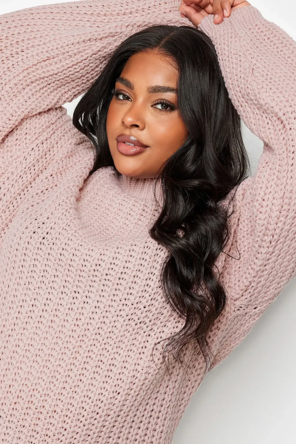 Funnel Neck Oversized Knitted Jumper