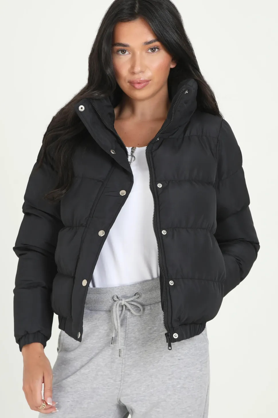 Funnel Neck Padded Puffer Jacket