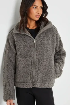 Funnel Neck Zip-Up Borg Fleece