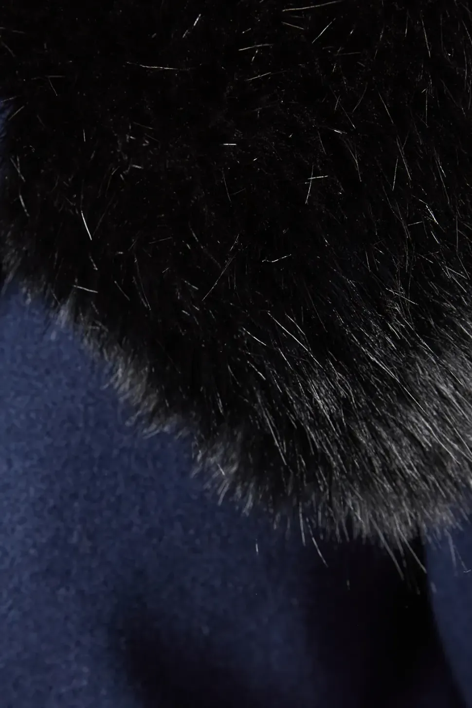 Fur Collar Button Through Coat