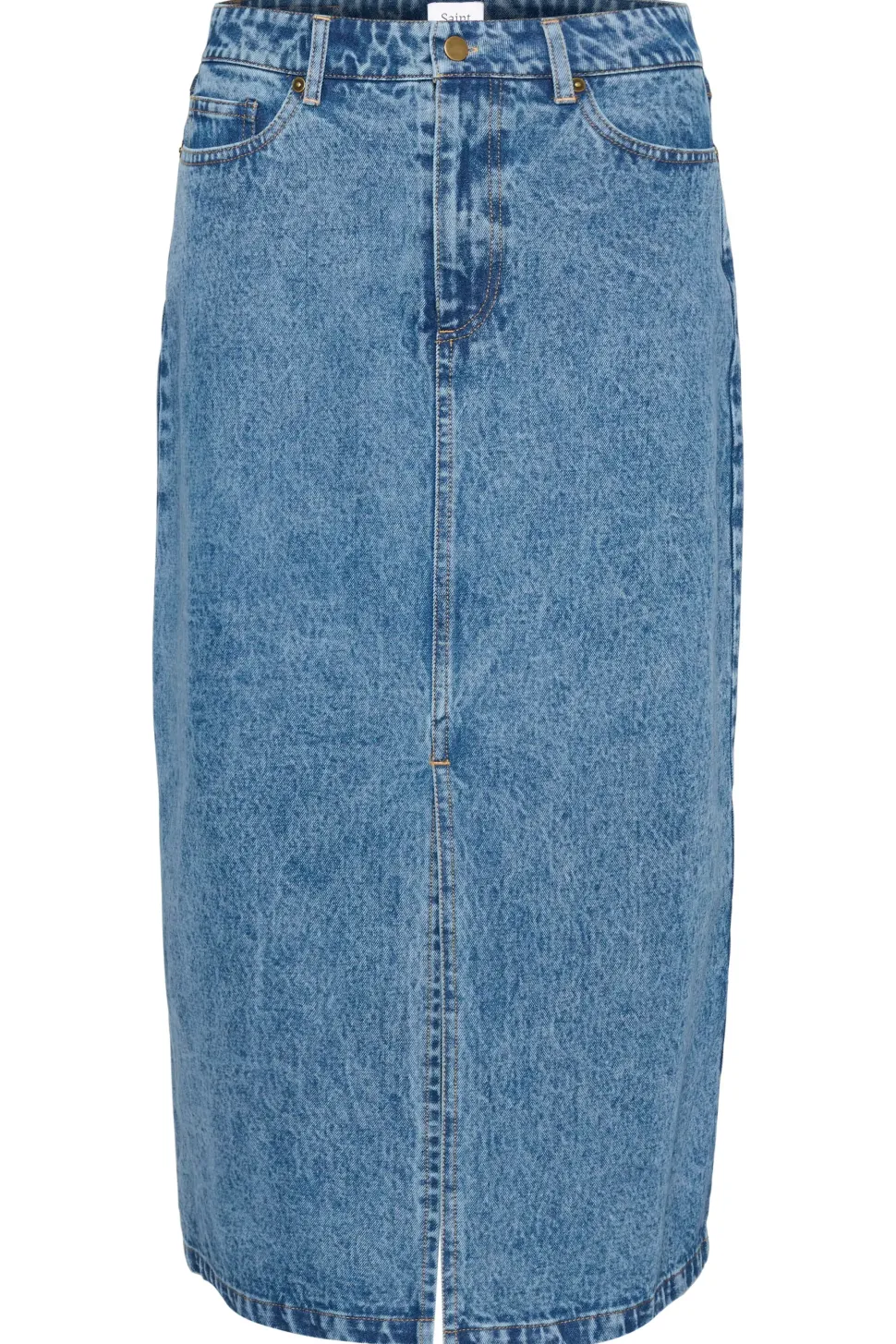 GabiSZ Denim High Waist Midi Skirt-