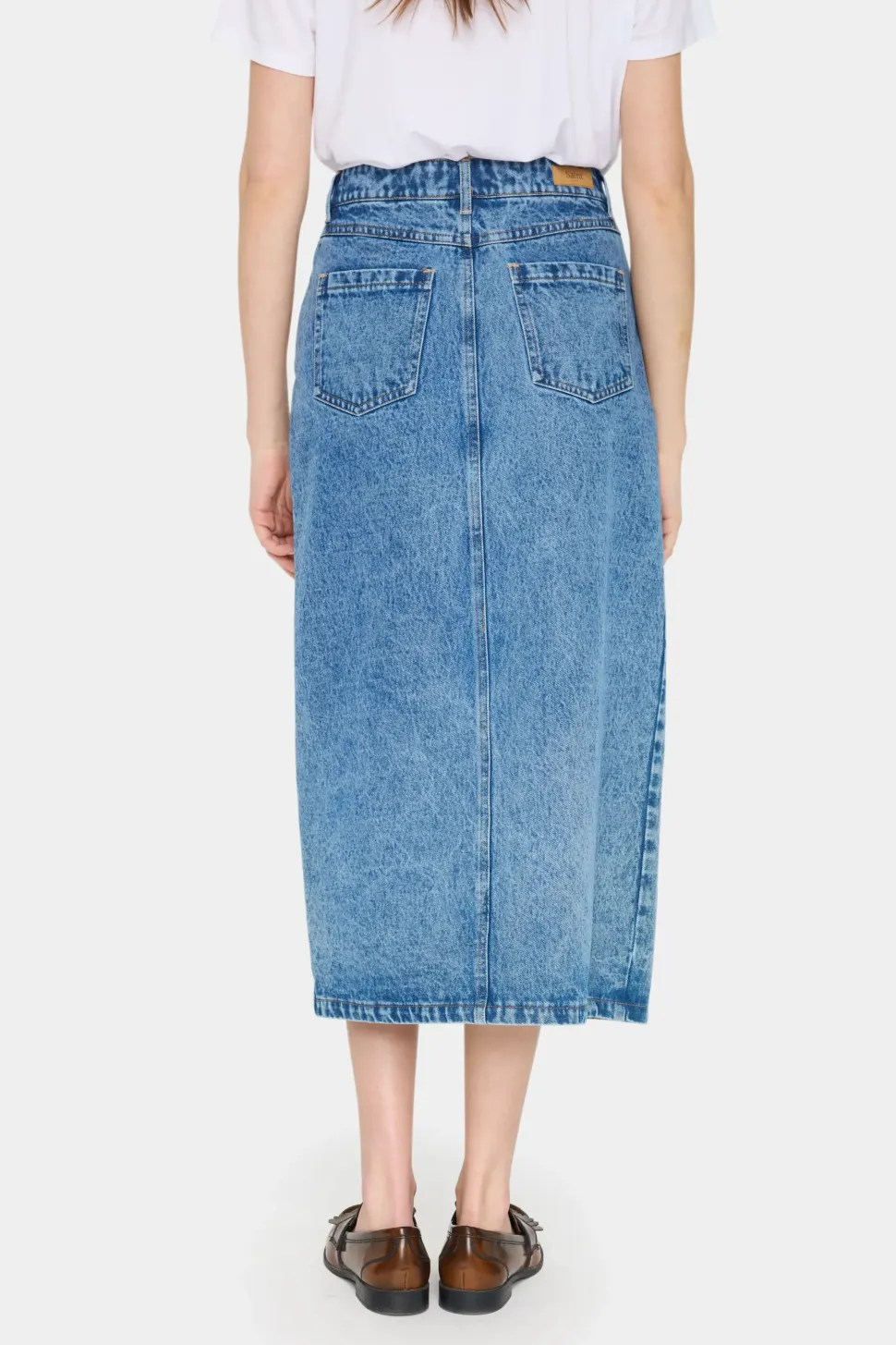 GabiSZ Denim High Waist Midi Skirt-