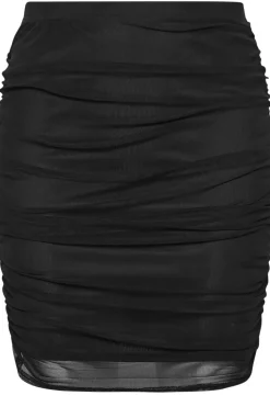 Gathered Mesh Skirt
