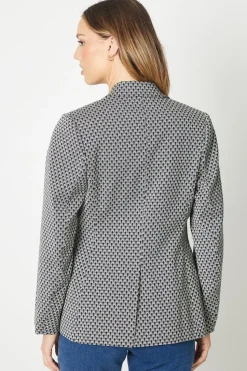 Geo Jacquard Longline Blazer