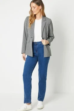 Geo Jacquard Longline Blazer