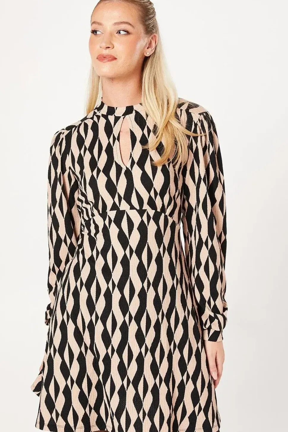 Geo Keyhole Mini Dress