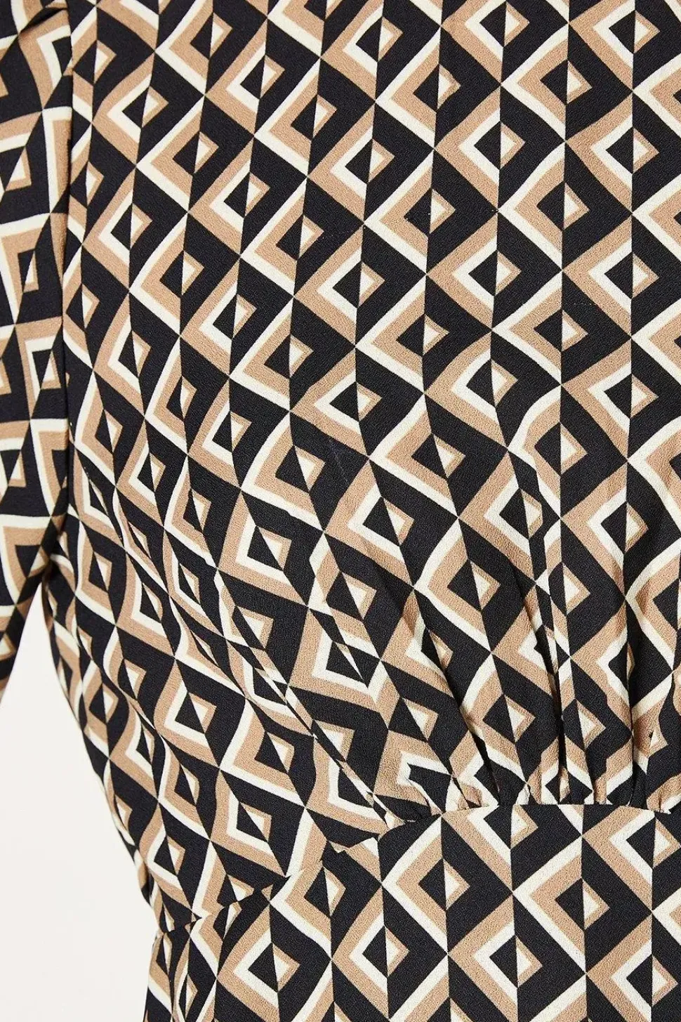 Geo Long Sleeve Tea Blouse