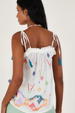 Geometric Embroidered Cami Top