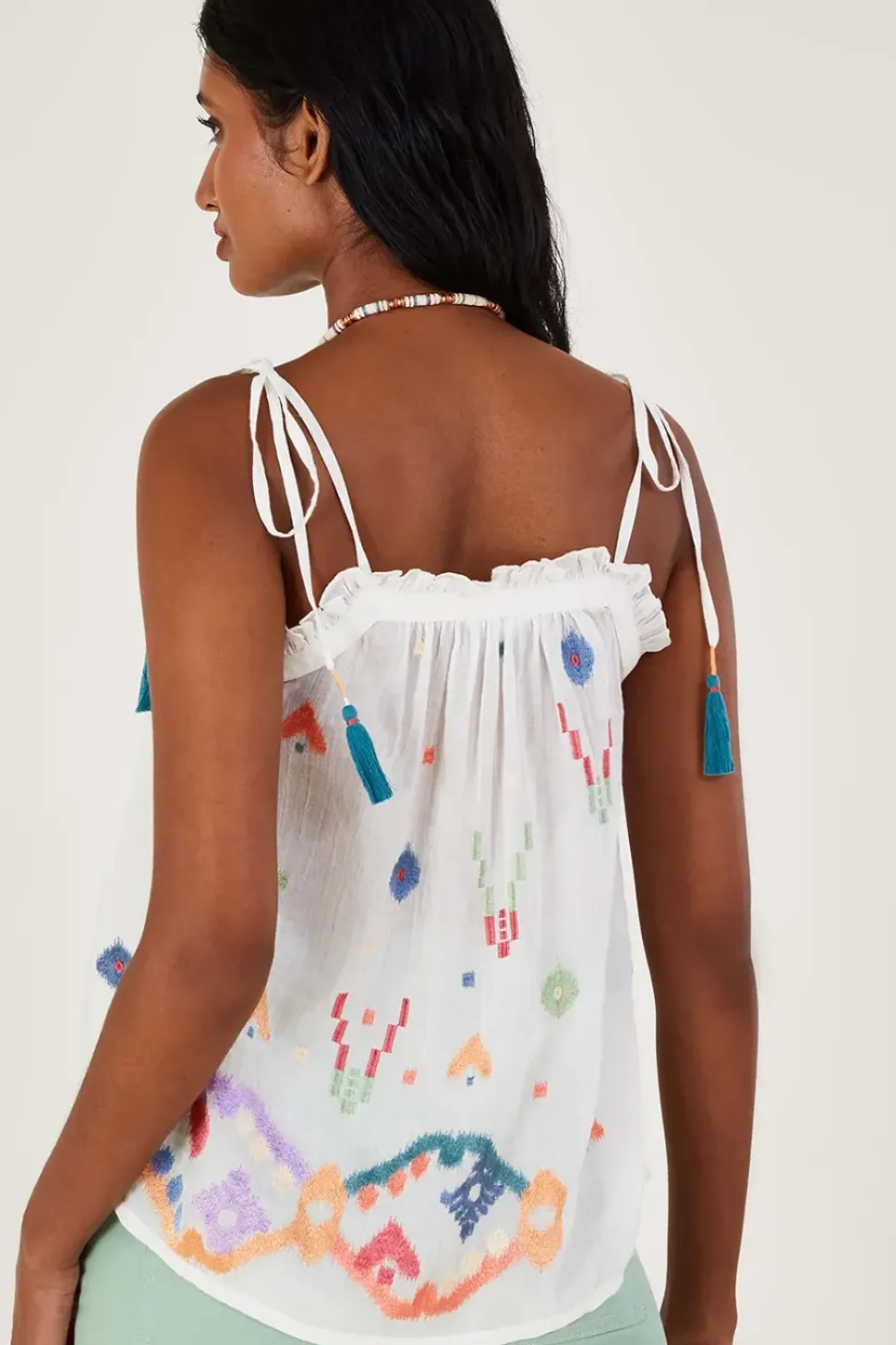 Geometric Embroidered Cami Top