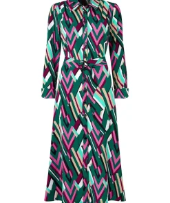 Geometric Midi Shirt Dress