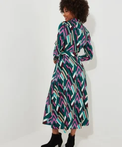 Geometric Midi Shirt Dress