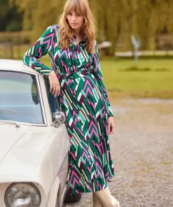 Geometric Midi Shirt Dress