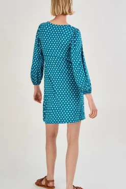 Geometric Print Babydoll Short Jersey Dress