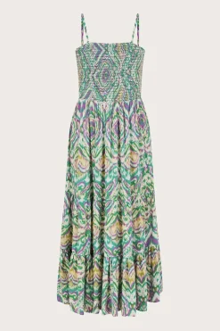 Geometric Print Bandeau Dress