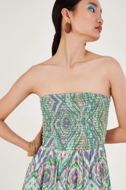 Geometric Print Bandeau Dress