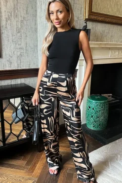 Geometric Print 2 in 1 Sleeveless Wide Leg Jumpsuit