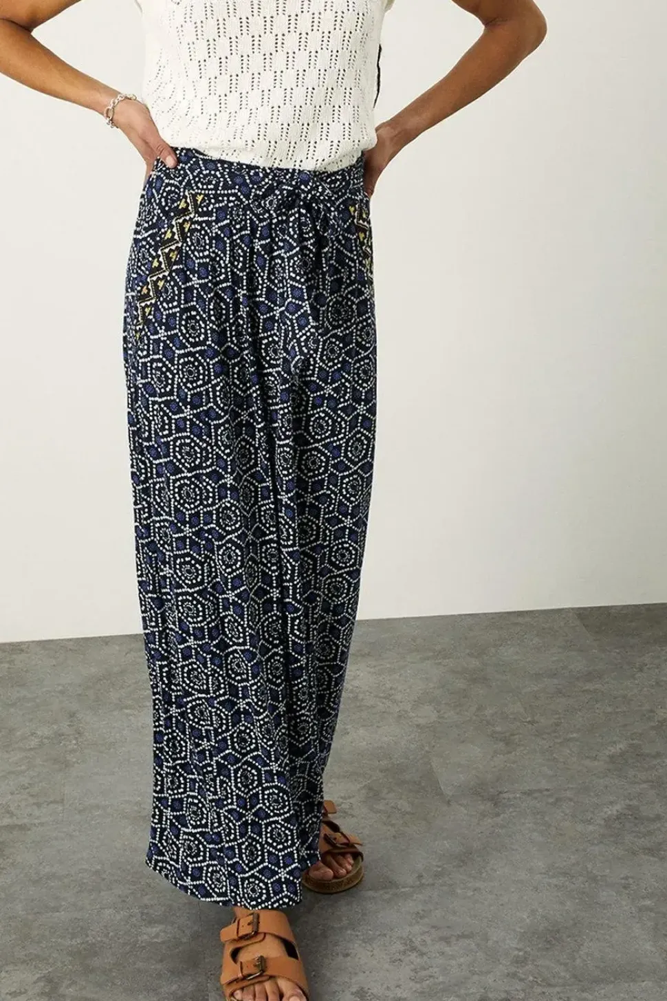 Geometric Print Jersey Maxi Skirt