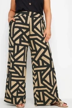Geometric Print Wide Leg Trousers