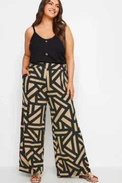 Geometric Print Wide Leg Trousers