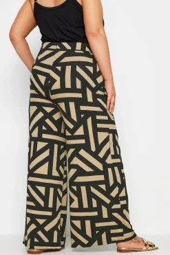 Geometric Print Wide Leg Trousers