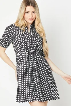 Geo Pocket Front Mini Dress