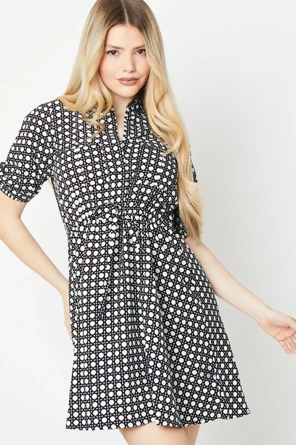 Geo Pocket Front Mini Dress