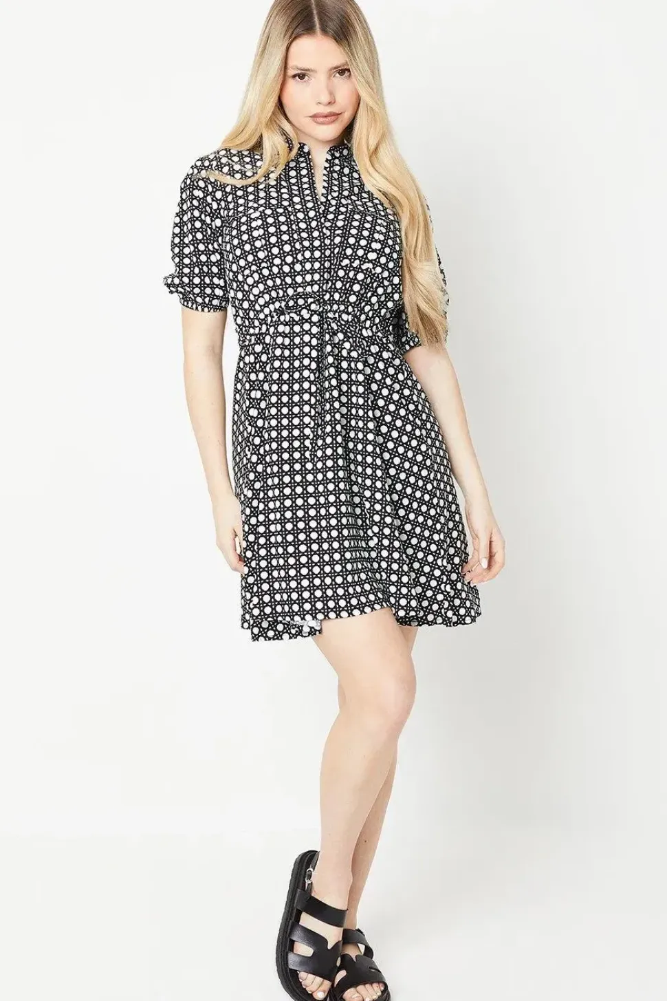 Geo Pocket Front Mini Dress